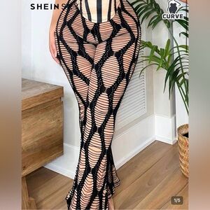 Cut Out Flare Pants Plus Size 2X